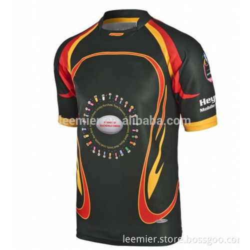 Professional custom black rugby shirts
